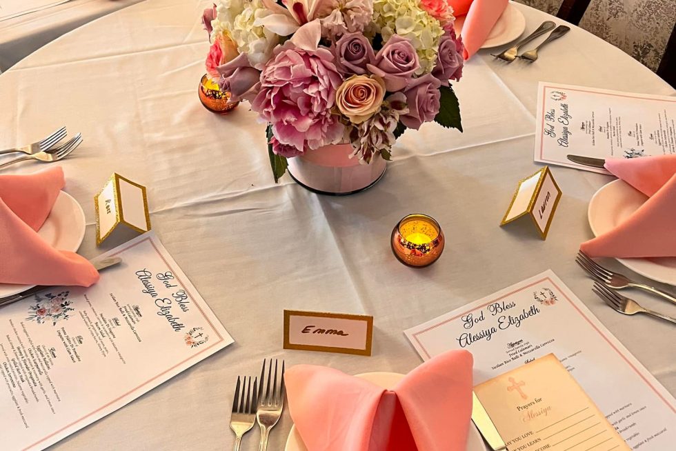 Table setup for private event